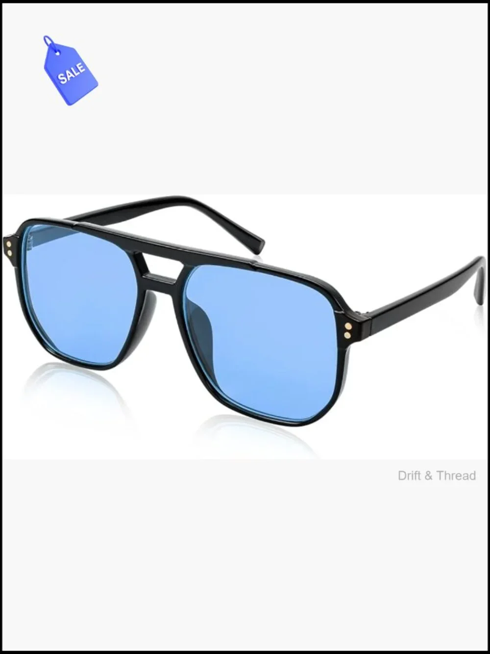 Retro Square Aviator Sunglasses Women 70s Vintage Trendy UV400 Plastic Frame